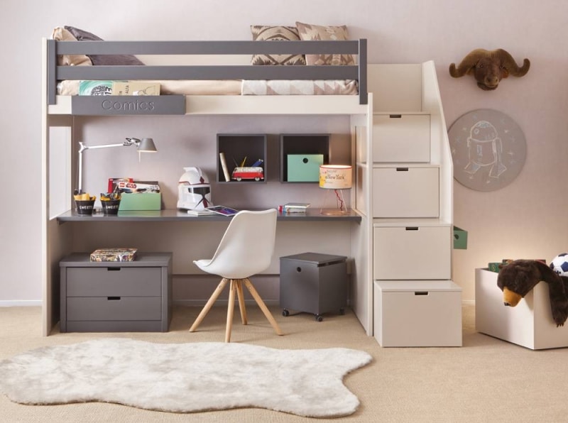 Le lit bureau, la solution maligne pour les chambres d'enfant