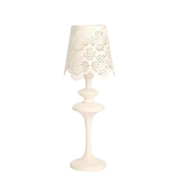 Lampe dentelle blanche