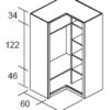 Armoire d'angle Alma - 2 portes