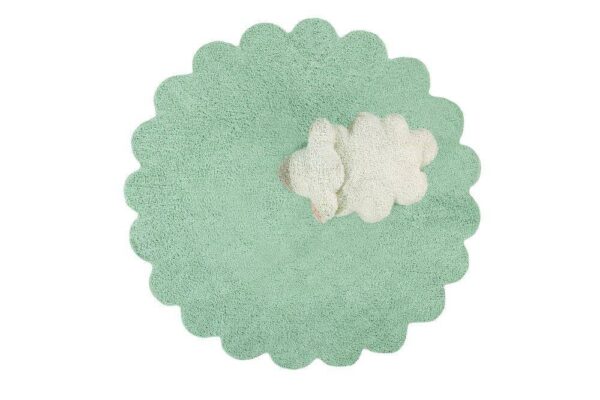 Tapis vert avec coussin Mouton