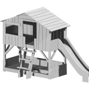 Toboggan simple pour lit superposé - Bois brut